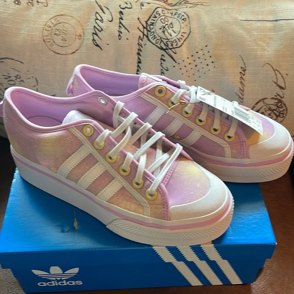 ADIDAS NIB NWT BEAUTIFUL FUN ZIZZA PLATFORM SNEAKER - Picture 2 of 3